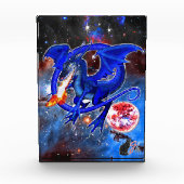 Azurit Kosmischer Drache Acrylblock Fotoblock (Vorderseite)