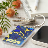 Azurit und Gold Inspiriert Schlüsselanhänger (02) (Vorderseite rechts)