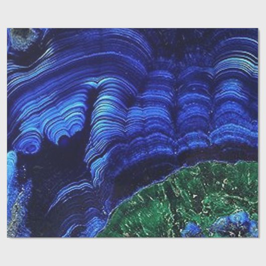 Azurit und Malachit Geschenkpapier (Flach)