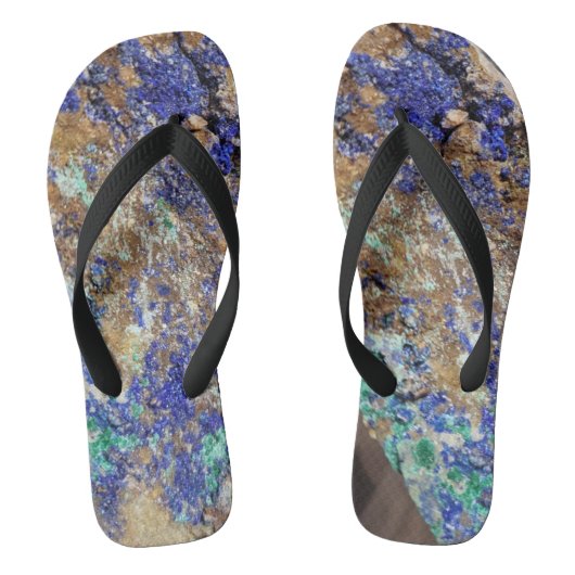Azurit und Malachite Paare von Flip Flops Badesandalen (Fußbett)
