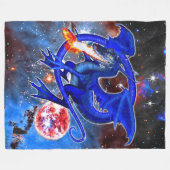 Azurite Cosmic Dragon Fleecedecke (Vorderseite (Horizontal))