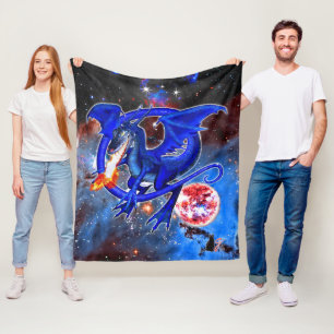 Azurite Cosmic Dragon Fleecedecke