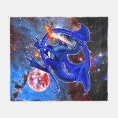 Azurite Cosmic Dragon Fleecedecke (Vorderseite (Horizontal))