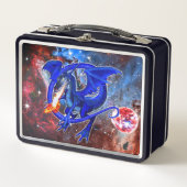 Azurite Cosmic Dragon Metall Brotdose (Vorderseite)