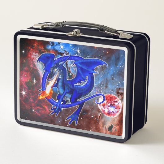 Azurite Cosmic Dragon Metall Brotdose (Vorderseite)