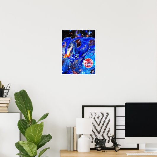 Azurite Cosmic Dragon Poster (Heimbüro)