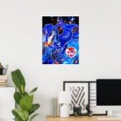 Azurite Cosmic Dragon Poster (Heimbüro)