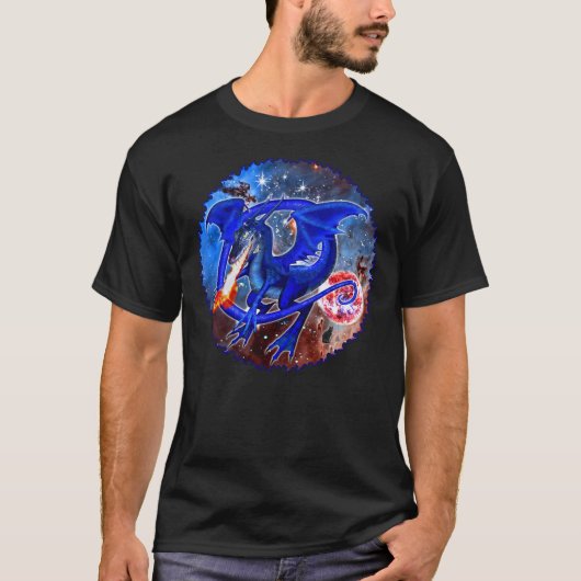 Azurite Cosmic Dragon T - Shirt (Vorderseite)