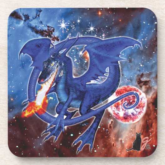 Azurite Cosmic Dragon Untersetzer (Vorderseite)