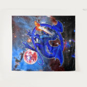 Azurite Cosmic Dragon Wandteppich (Vorderseite (Horizontal))