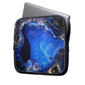 Azurite Geode 3D Gel Laptop Sleeve (Vorderseite Links)