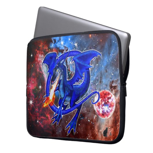 Azurite kosmischer Drache Laptop-Sieb Laptopschutzhülle (Vorderseite Links)