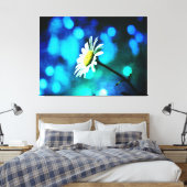 Azurite Malachite Daisy Wrapped Canvas Leinwanddruck (Insitu (Schlafzimmer))