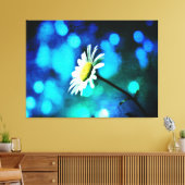 Azurite Malachite Daisy Wrapped Canvas Leinwanddruck (Insitu (Wohnzimmer))