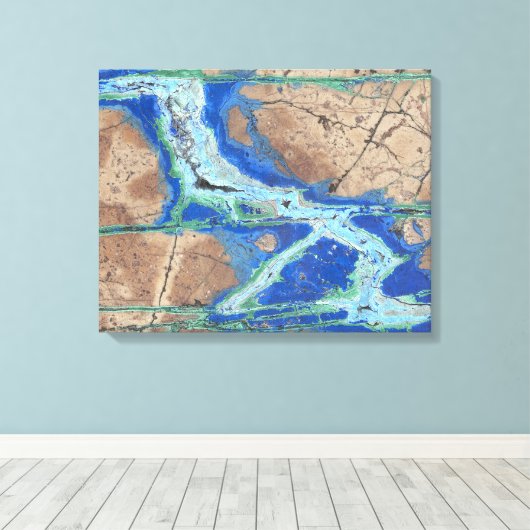 Azurite Malachite Stone auf Wrapped Canvas Leinwanddruck (Insitu (Holzboden))