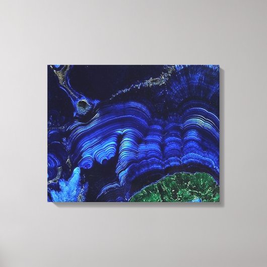 Azurite Malachite Stone auf Wrapped Canvas Leinwanddruck (Vorderseite)