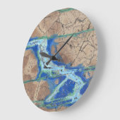 Azurite Malachite Stone Wall Clock Große Wanduhr (Winkel)