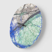 Azurite Malachite Wall Clock Große Wanduhr (Winkel)