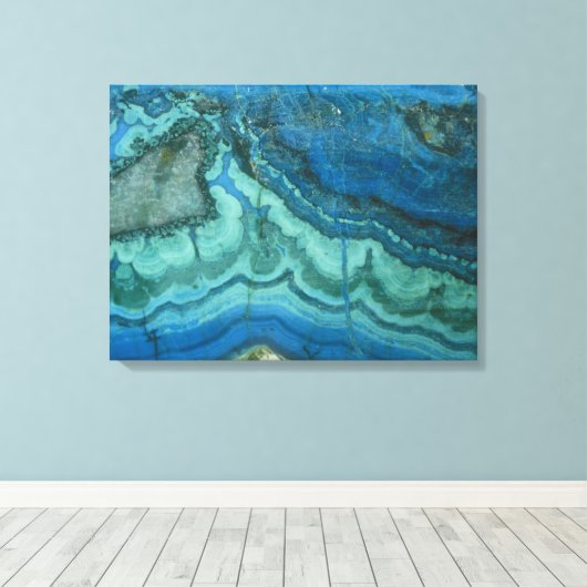 Azurite Malachite Wrapped Canvas Print Leinwanddruck (Insitu (Holzboden))