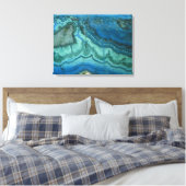 Azurite Malachite Wrapped Canvas Print Leinwanddruck (Insitu (Schlafzimmer))