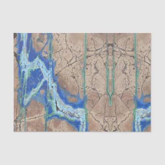 Azurite Stone Beige und Türkis Seidenpapier (Vorderseite)