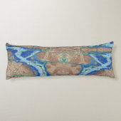 Azurite Stone Beige und Türkis Seitenschläferkissen (Rückseite)