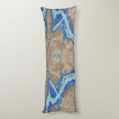 Azurite Stone Beige und Türkis Seitenschläferkissen (Rückseite (Vertikal))