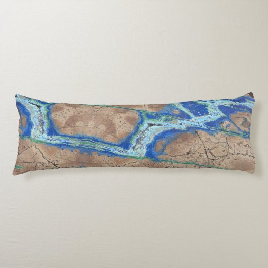 Azurite Stone Beige und Türkis Seitenschläferkissen (Vorderseite)