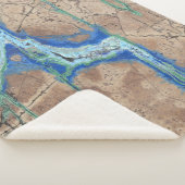 Azurite Stone Beige und Türkis Sherpadecke (3/4)