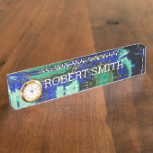 Azurite und Malachite Namensplakette (Seite)