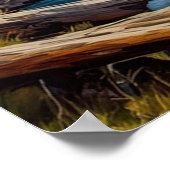 Azurstrom inmitten eines grünen Tals Poster (Ecke)