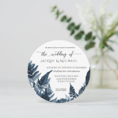 Azurwald Fern Foliage Wasserfarbe Hochzeit Einladung (Stehend Vorderseite)