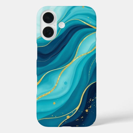 Azurwassertiefe mit goldenen Venen Case-Mate iPhone Hülle (Rückseite)