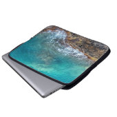 Azurwellen Laptopschutzhülle (Vorne Knopf)