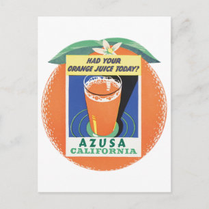 Azusa, California Orange Juice Poster Postkarte