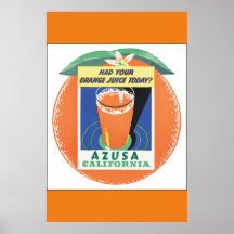 Azusa Kalifornien Vintage-Reiseposter