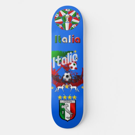 Azzurri blau, Italia Panel Ball Calcio Skateboard (Vorderseite)