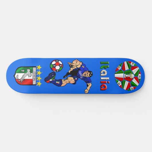 Azzurri Man Italienisches Fußballgeschenk Ideen Skateboard (Horizontal)