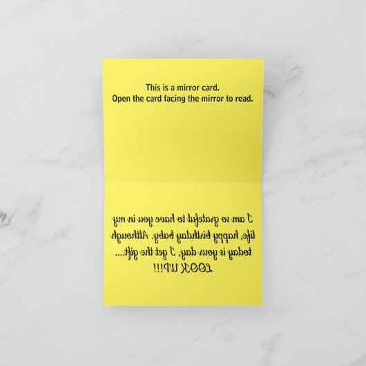 B001 - GeburtstagsSpiegelkarte - Happy Birthday Dankeskarte (Innenseite)