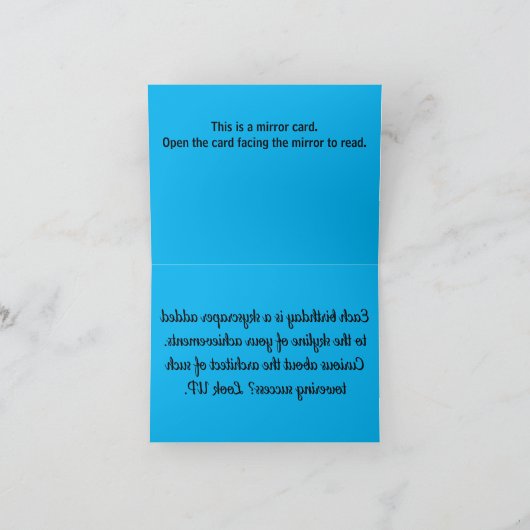 B002 - Skyline Birthday Mirror Card Dankeskarte (Innenseite)
