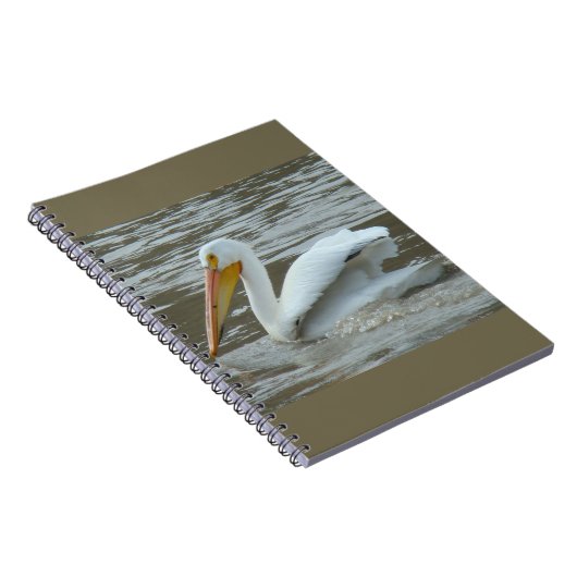 B14 White Pelican on Muddy River Notizblock (Rechte Seite)