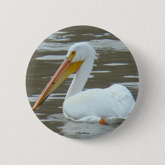 B15 Weißer Pelikan Button (Vorderseite)