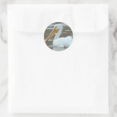 B15 Weißpelikan Runder Aufkleber (Tasche)