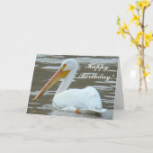 B15 White Pelican on Muddy Water Karte (Gelbe Blume)