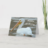 B15 White Pelican on Muddy Water Karte (Vorderseite)