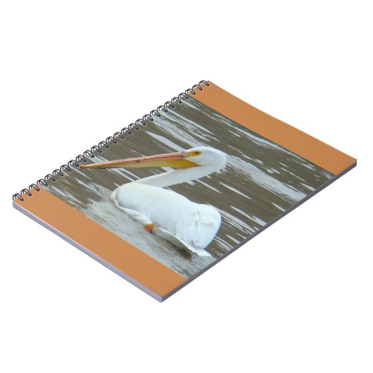 B15 White Pelican on Muddy Water Notizblock (Linke Seite)