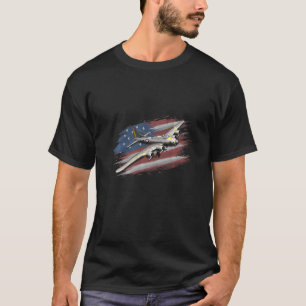 B17 Bomber WW2 Flugzeug Aircraft US Flagge Veteran T-Shirt