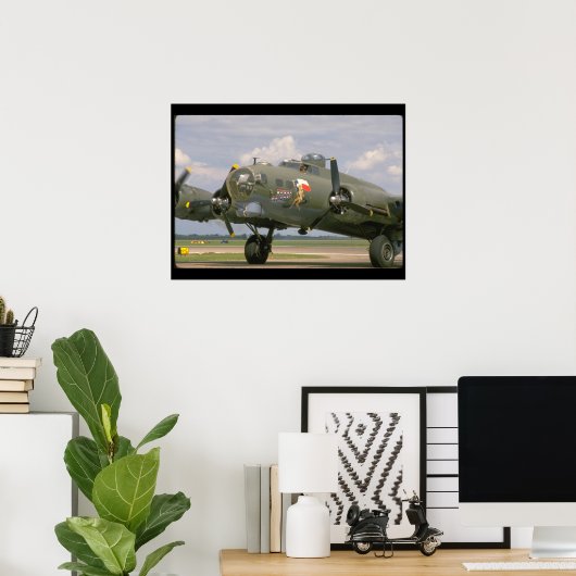 B17 Closeup, Front Verlassen_WWII-Flugzeug Poster (Heimbüro)