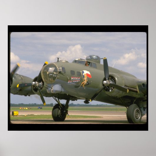 B17 Closeup, Front Verlassen_WWII-Flugzeug Poster (Vorne)