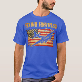 B17 Flying Fortress American Flag Patriot T-Shirt